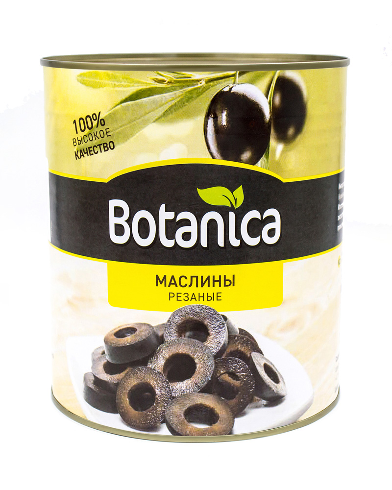 Маслины без косточек консервированные резаные Botanica, 3000г