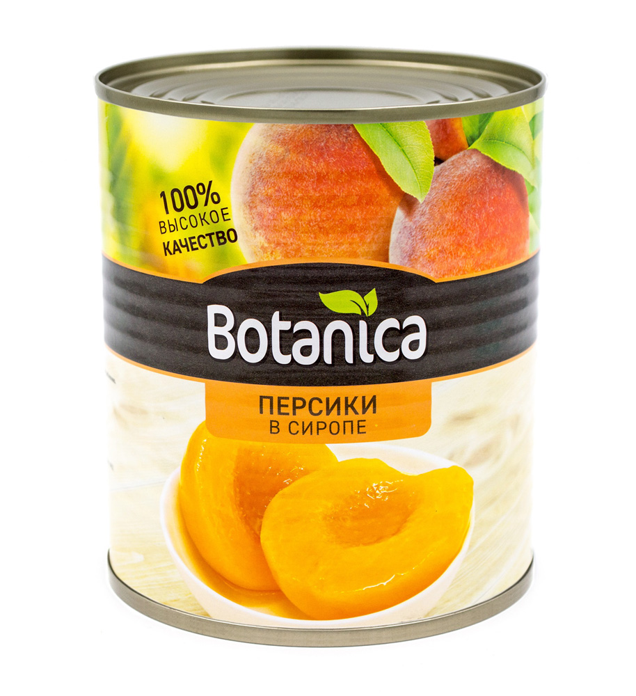 Персики половинки в сиропе консервированные Botanica, 850мл